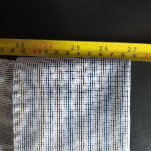 MEXX French Cuff Semi Slim Fit Men's Blue & White Check Shirt ⚡️BUY 3 for $55⚡️ - Picture 14 of 16
